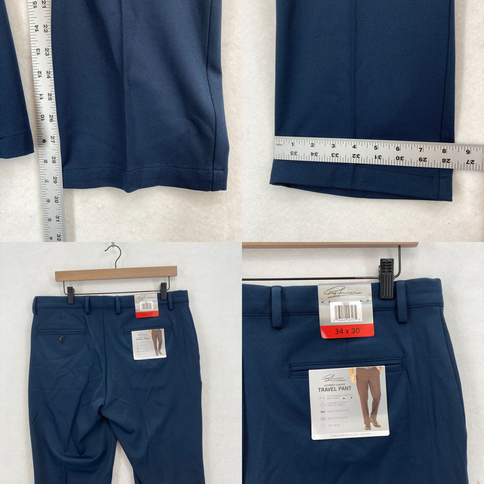 Vintage Greg Norman Travel Pants Mens 34x30 Dark Blue Stretch Moisture Wick Golf Preppy Pants Size US 34 / EU 50 - 8 Thumbnail
