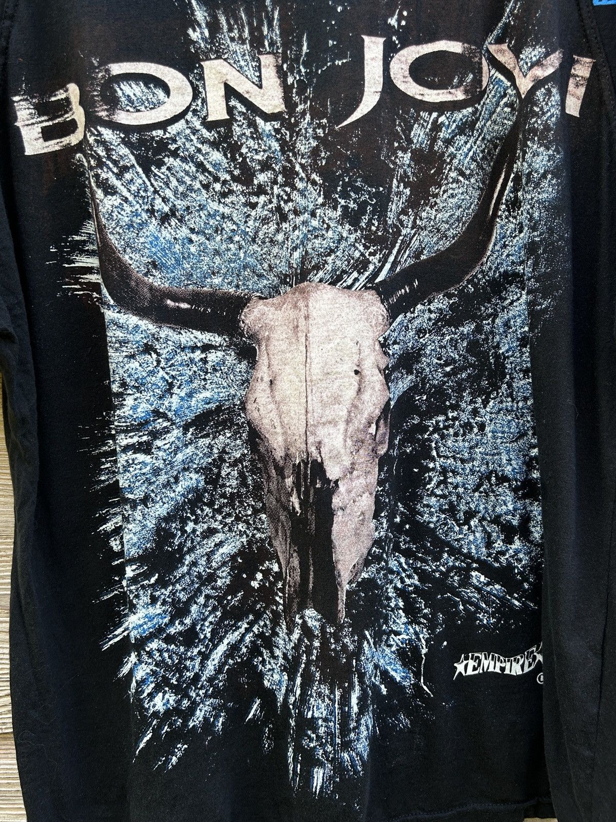 Band Tees 90s Vintage Bon Jovi By Empire Rare Allover Print Boot Tee Size US M / EU 48-50 / 2 - 8 Thumbnail