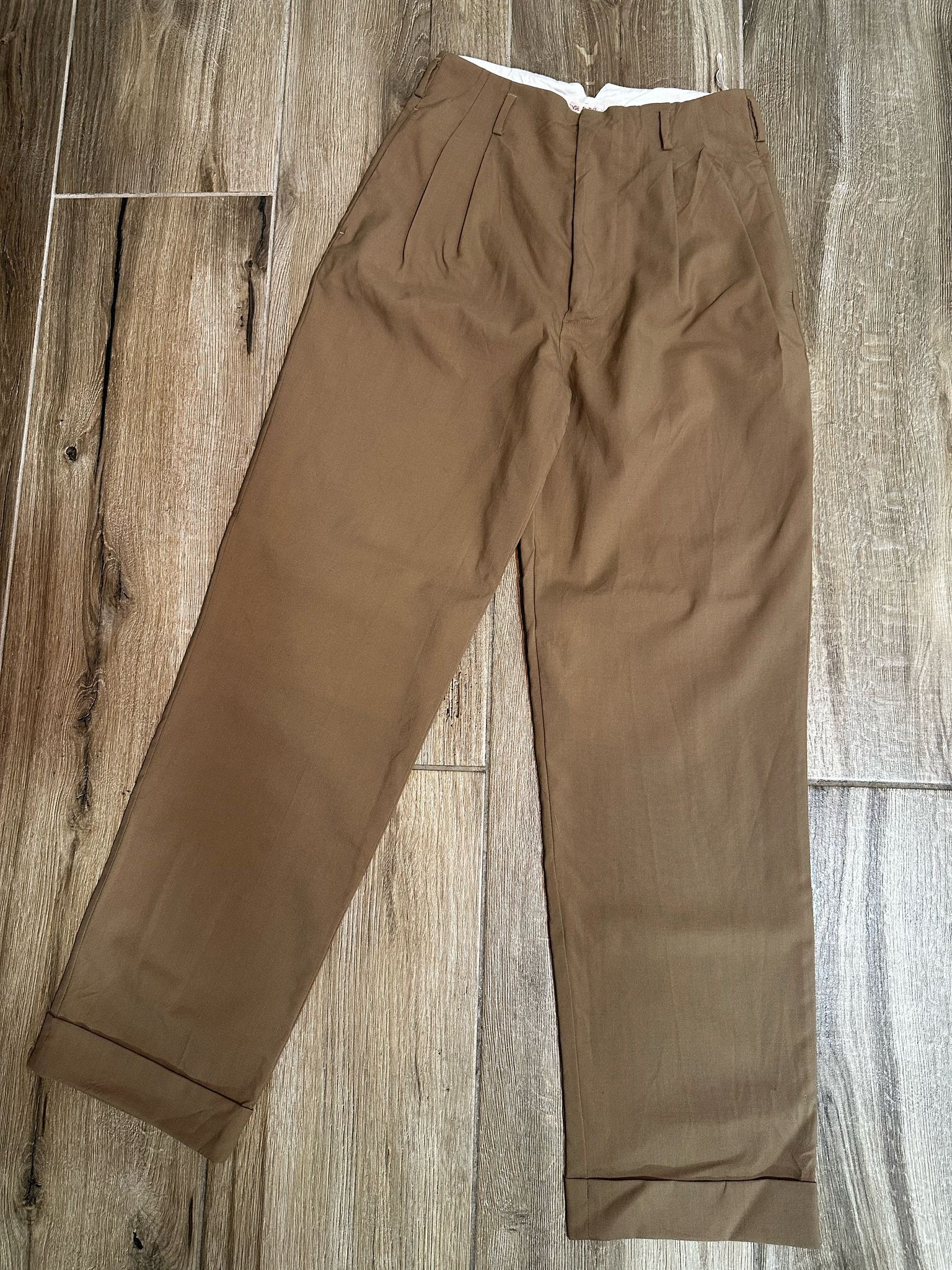 Marni Marni High-Waisted Camel Brown Pleated Cotton Trousers Size 26" / US 2 / IT 38 - 1 Thumbnail