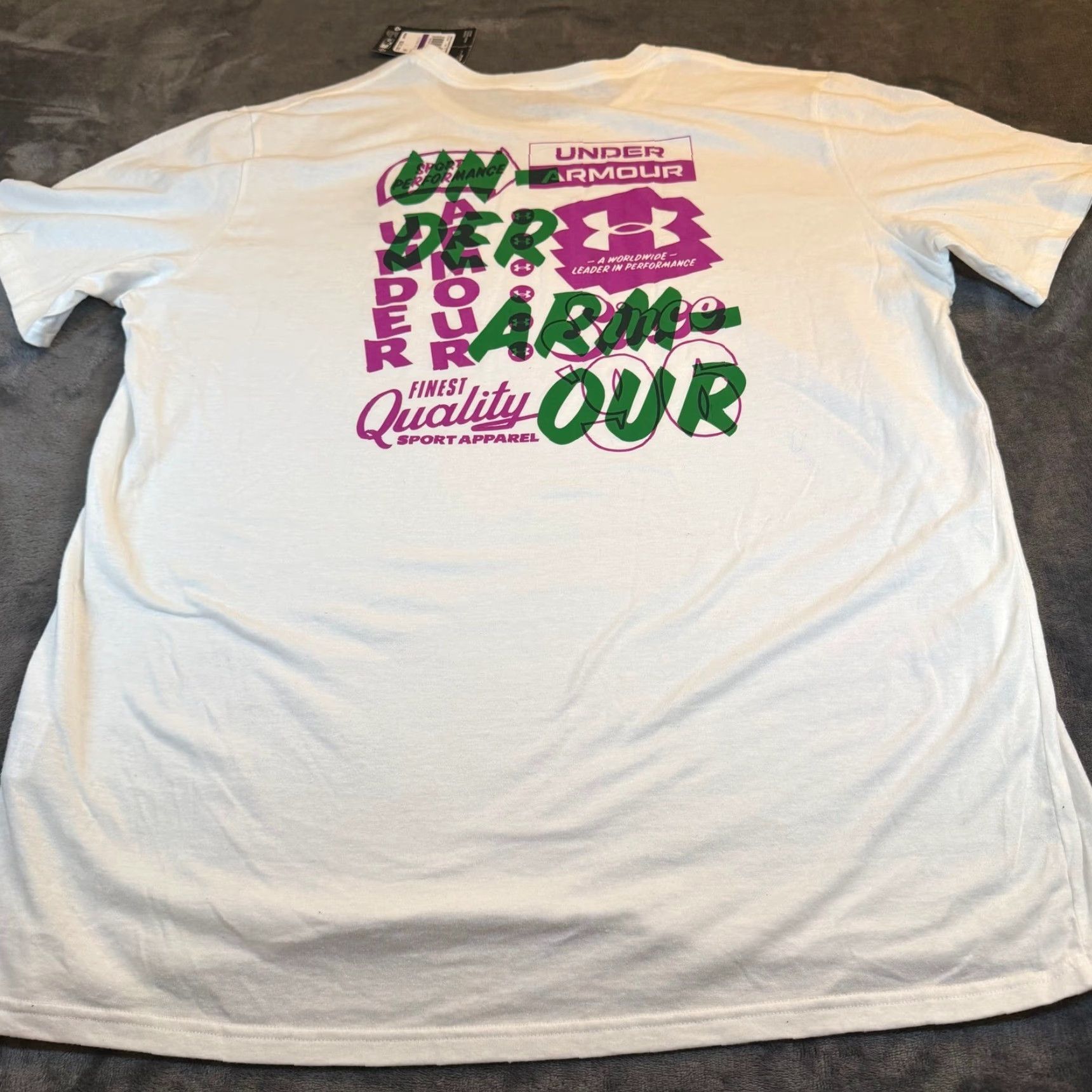Under Armour Under Armour T Shirt White Graphic Print Loose Fit Short Sleeve Mens XXL 2XL Size US XXL / EU 58 / 5 - 6 Thumbnail