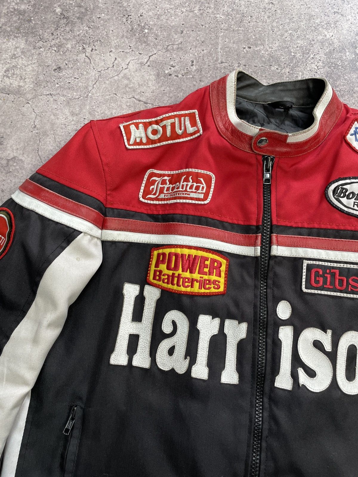 NASCAR Vintage 90s Harrison Racing Nylon Leather Y2K Motto Jacket Size US L / EU 52-54 / 3 - 4 Thumbnail
