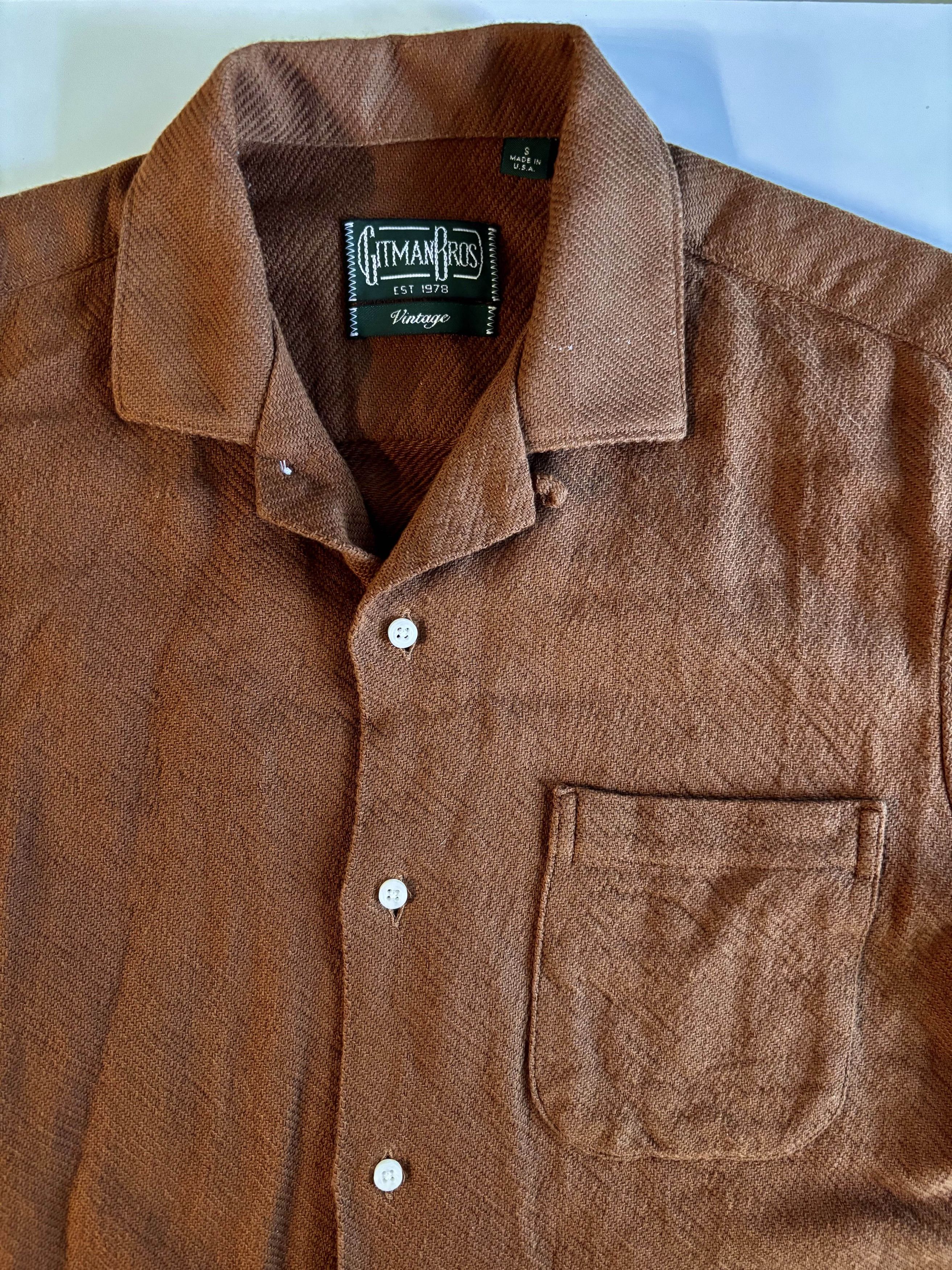 Gitman Bros. Vintage Textured Button Down Camp Shirt, MiUSA Size US S / EU 44-46 / 1 - 2 Thumbnail