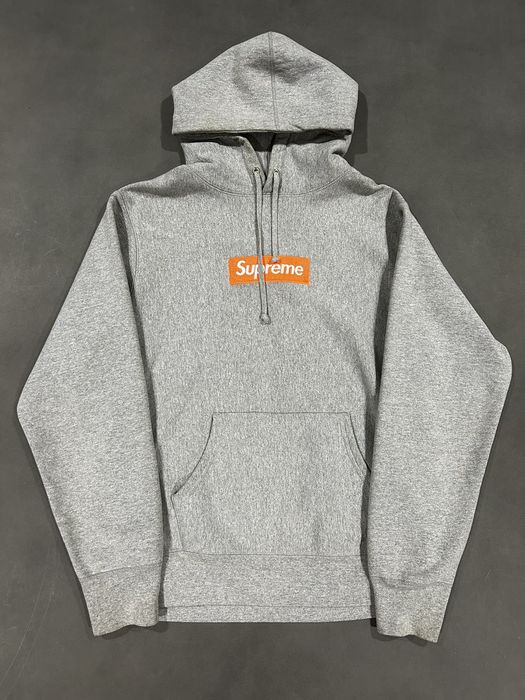 Supreme grey and orange cheap box logo