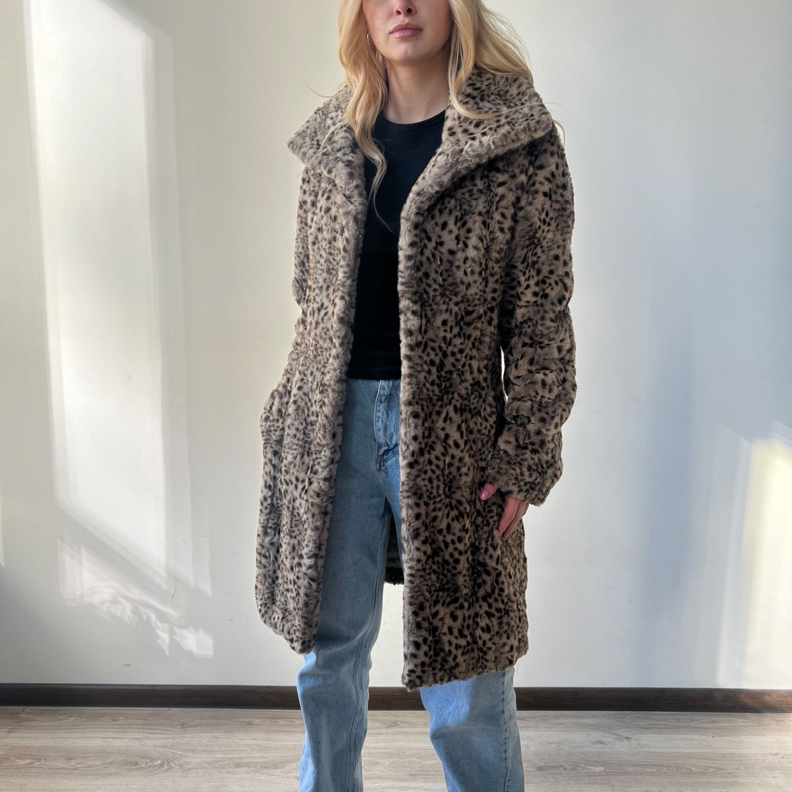 Karen Millen Karen Millen Faux Fur Leopard Long Coat 0012BC Size M / US 6-8 / IT 42-44 - 1 Thumbnail