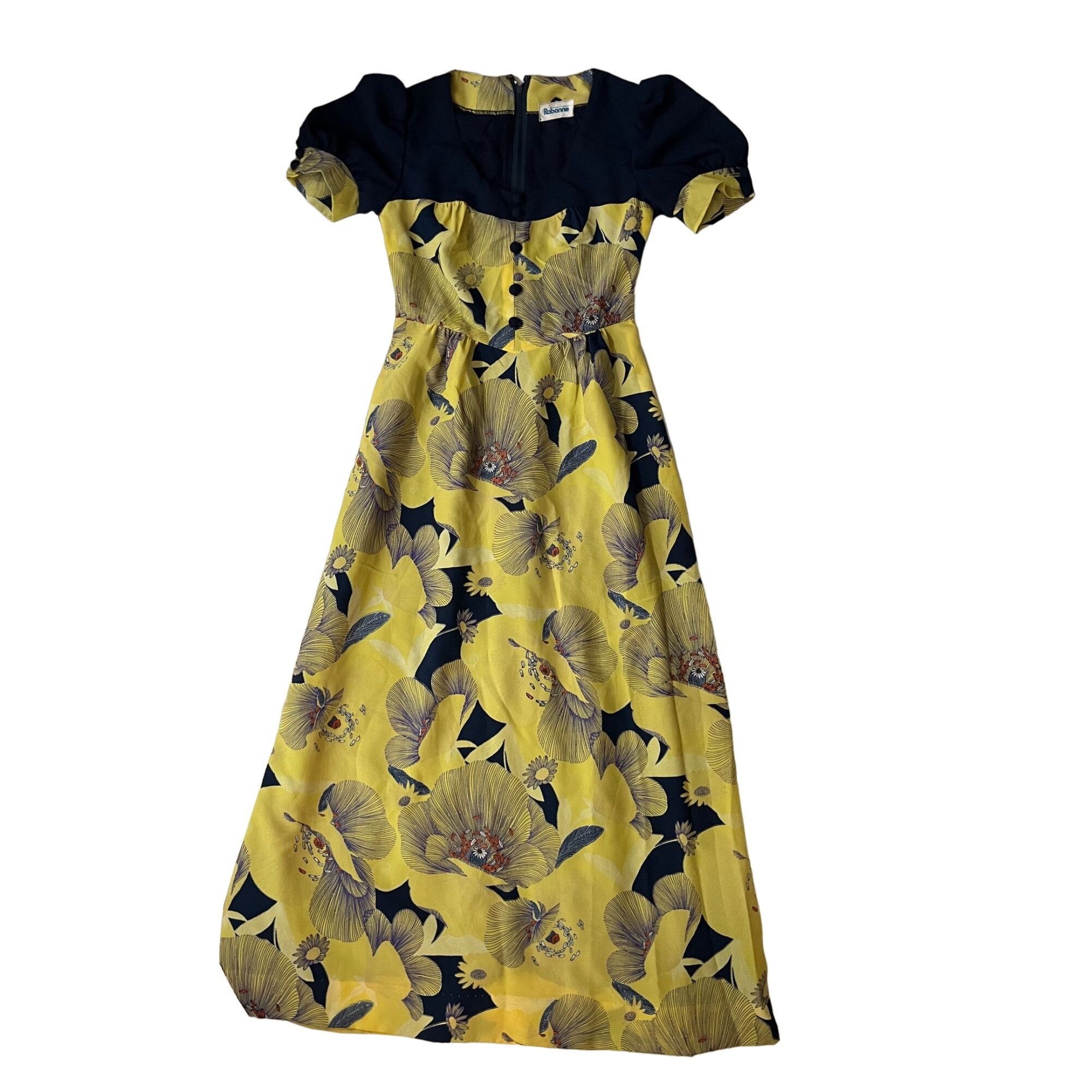 Other VTG 60’s Rabanne XS 0 2 Maxi Dress MCM Yellow Blue Floral Ho Size XS / US 0-2 / IT 36-38 - 1 Thumbnail