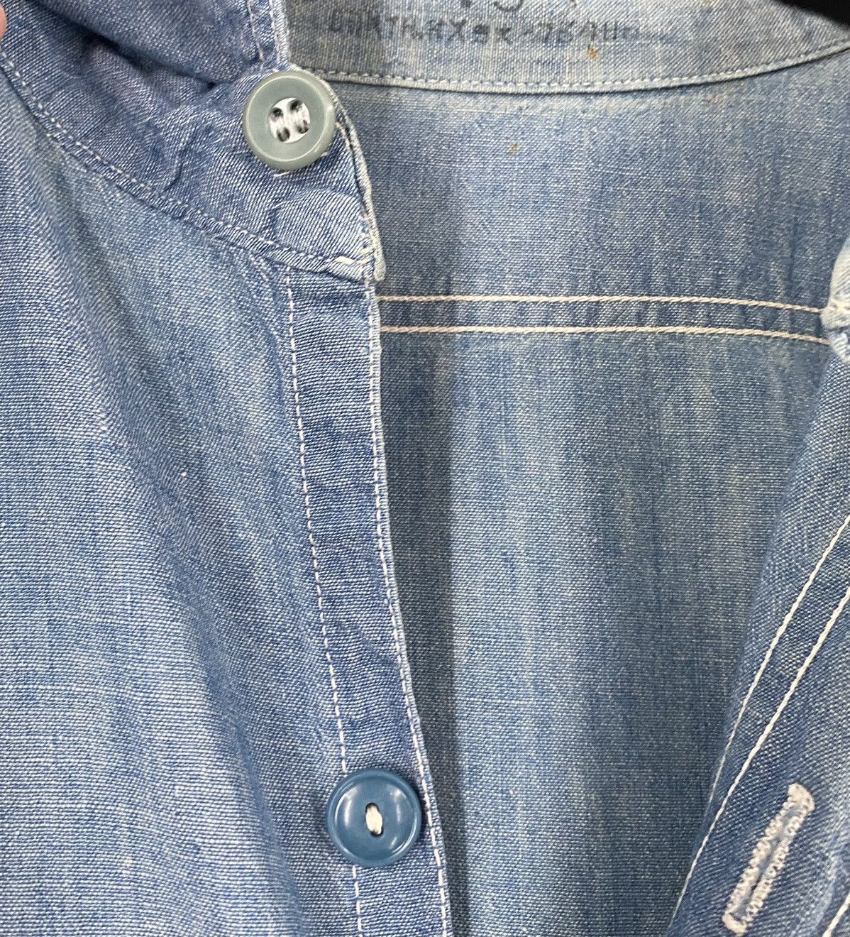 Vintage Vintage 1940's WW2 US Navy Chambray Button Up Work Shirt Size US L / EU 52-54 / 3 - 9 Thumbnail