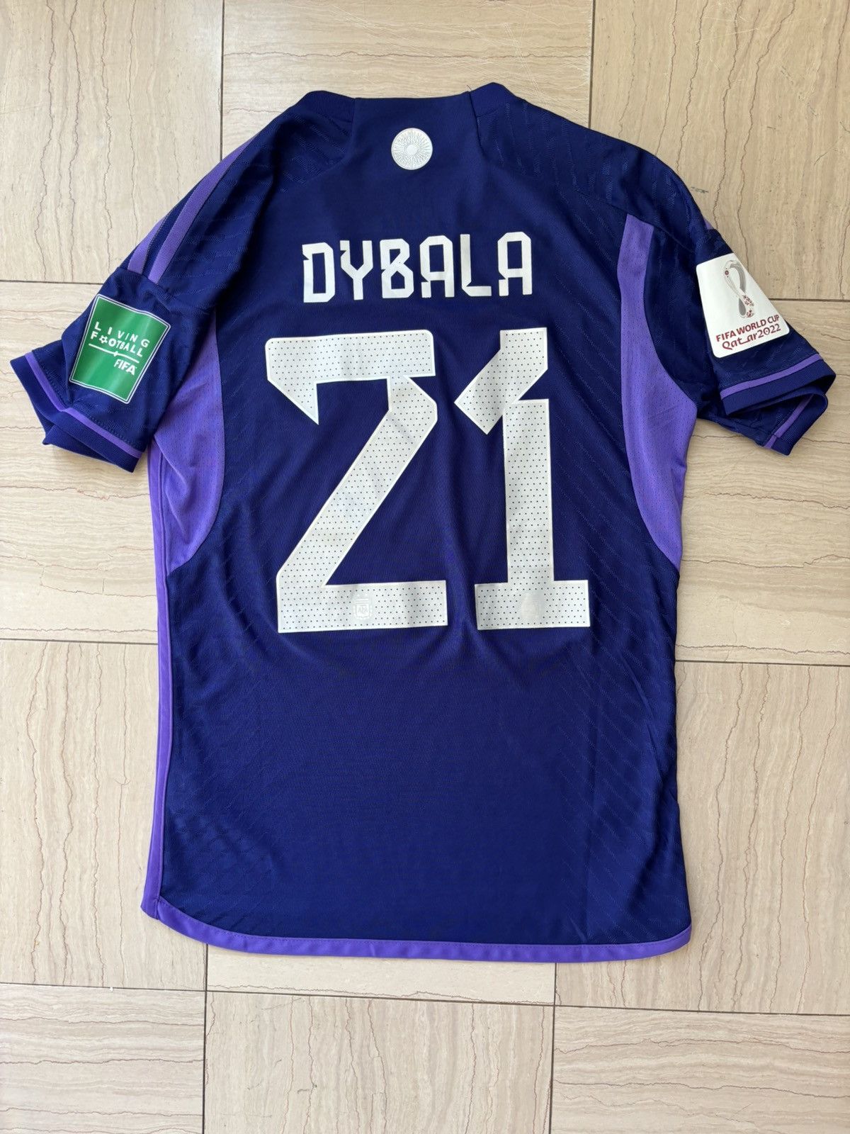 Adidas ARGENTINA AWAY 2022 WORLD CUP DYBALA FOOTBALL JERSEY Size US S / EU 44-46 / 1 - 1 Thumbnail