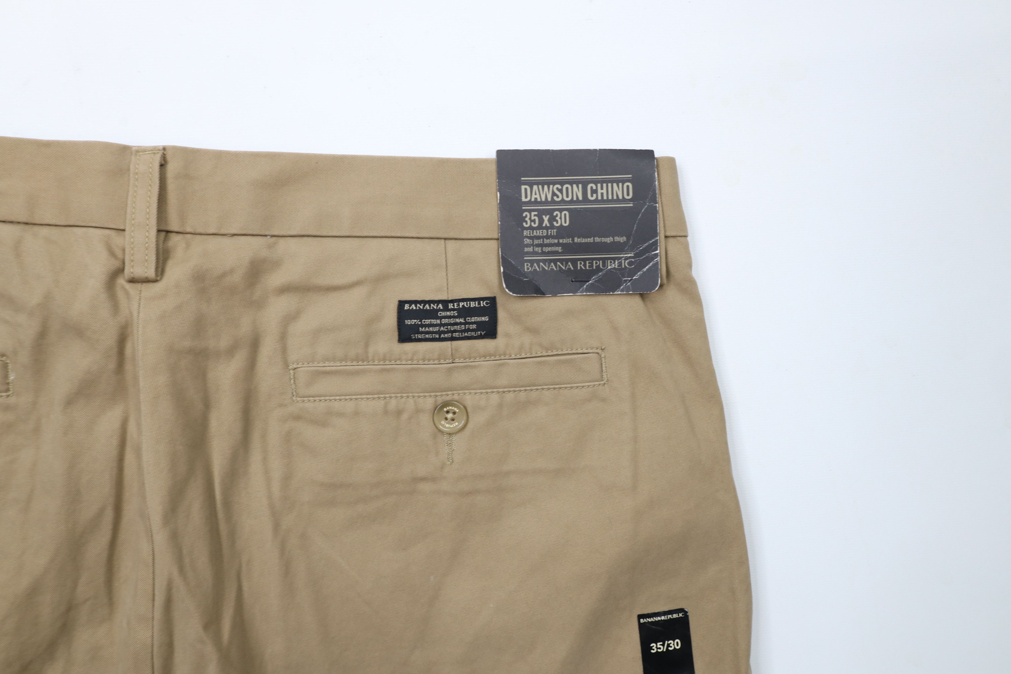 Banana Republic × Vintage New Banana Republic Relaxed Fit Wide Leg Chino Pants Brown Size US 35 - 12 Thumbnail