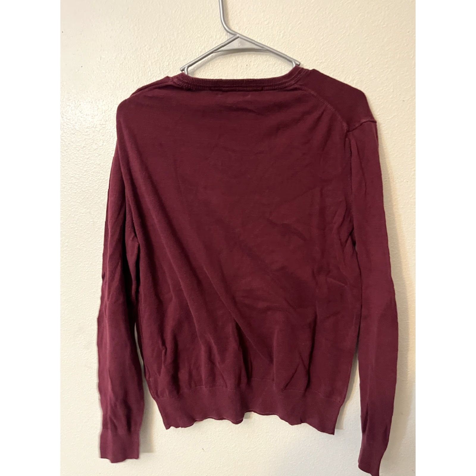 Gap Gap Maroon V-Neck Cotton Blend Pullover Sweater Men Medium Casual Size US M / EU 48-50 / 2 - 2 Thumbnail