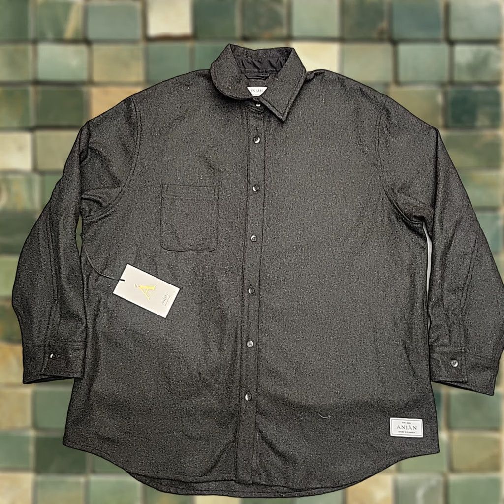Olive Anian Shirt Womens 2XL Olive Wool Relaxed Lightweight Melton Made in Canada NEW Shirt Women's 2XL Olive Wool Melton Canada NEW Size XXL / US 16-18 / IT 52-54 - 1 Thumbnail