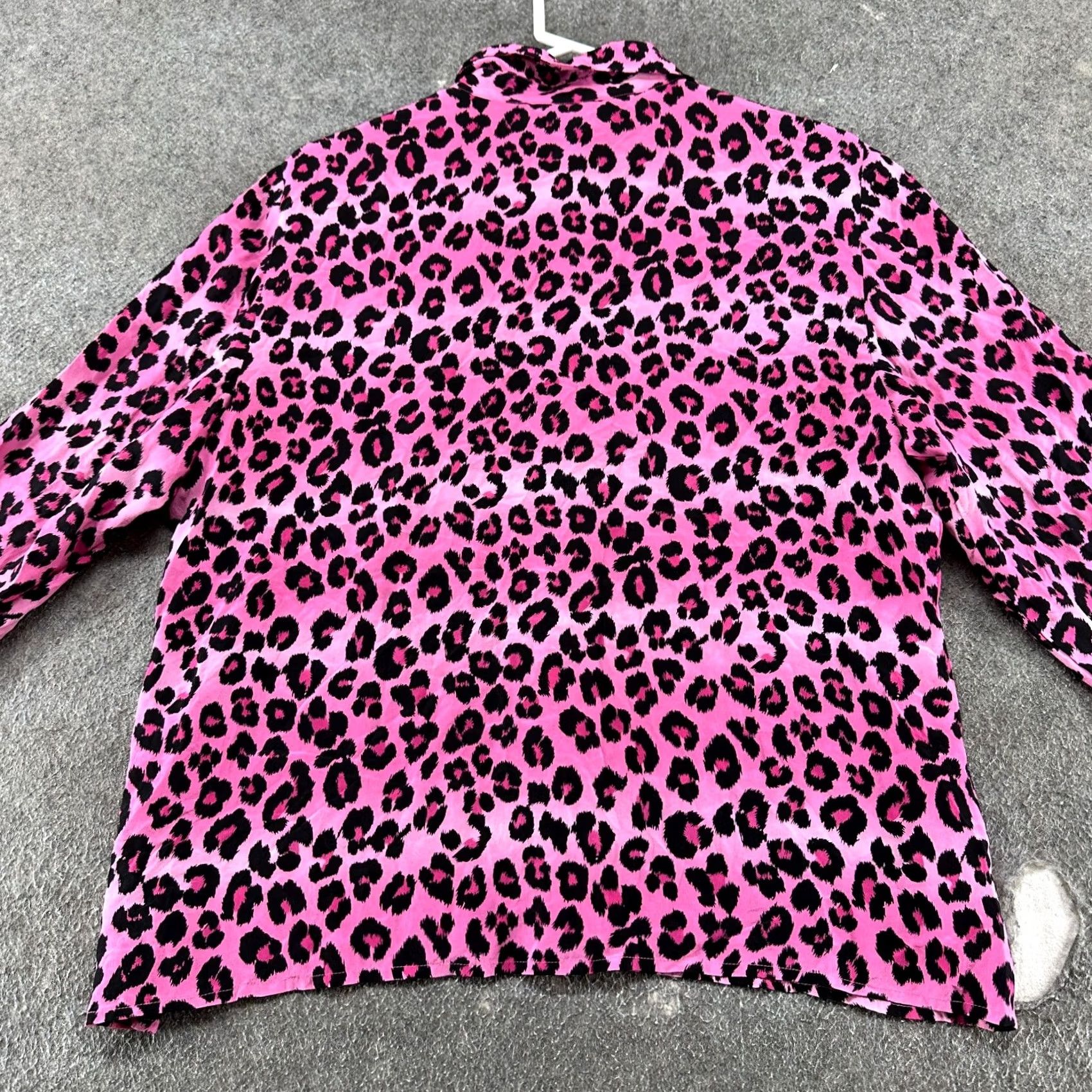 Vintage VINTAGE Leopard Blouse Womens XL Pink Button Up Top Animal Print Polyester Y2K Size XL / US 12-14 / IT 48-50 - 3 Thumbnail