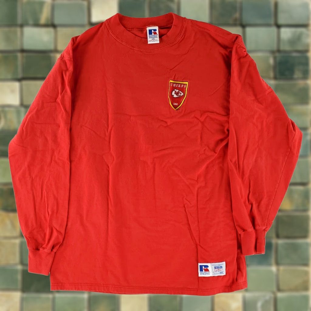Russell Athletic VINTAGE Russell Athletic Kansas City Chiefs Long Sleeve T Shirt Mens 2XL Red Size US XXL / EU 58 / 5 - 1 Thumbnail
