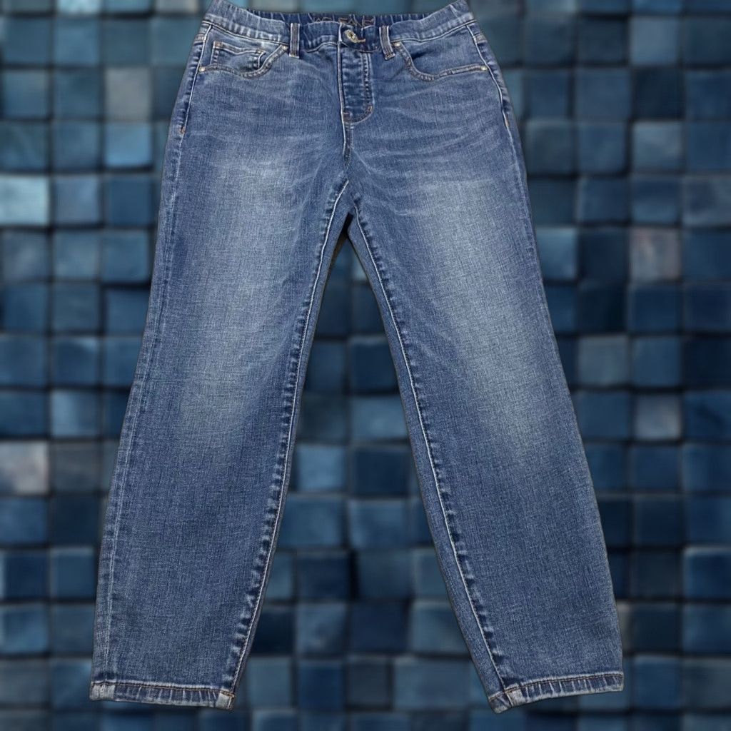 AG Jeans Jag Jeans Womens 6P Petite Blue Denim Medium Wash Crop Skinny Pull On Valentina Size 28" / US 6 / IT 42 - 1 Thumbnail