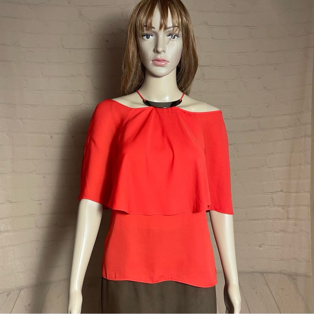Halston Heritage NWT New $275 HALSTON HERITAGE Flowy Hardware Neckline Top S Size XS / US 0-2 / IT 36-38 - 4 Thumbnail