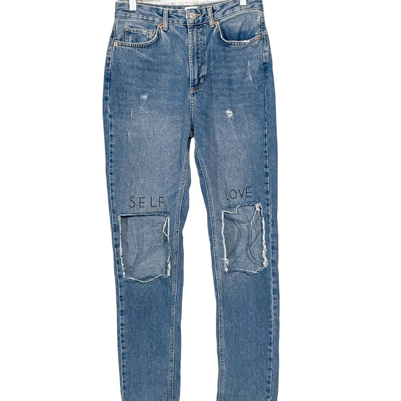 Bdg BDG High Waisted Cut Out Knee Mom Jeans, EUC, Size 27 Size 27" / US 4 / IT 40 - 1 Thumbnail