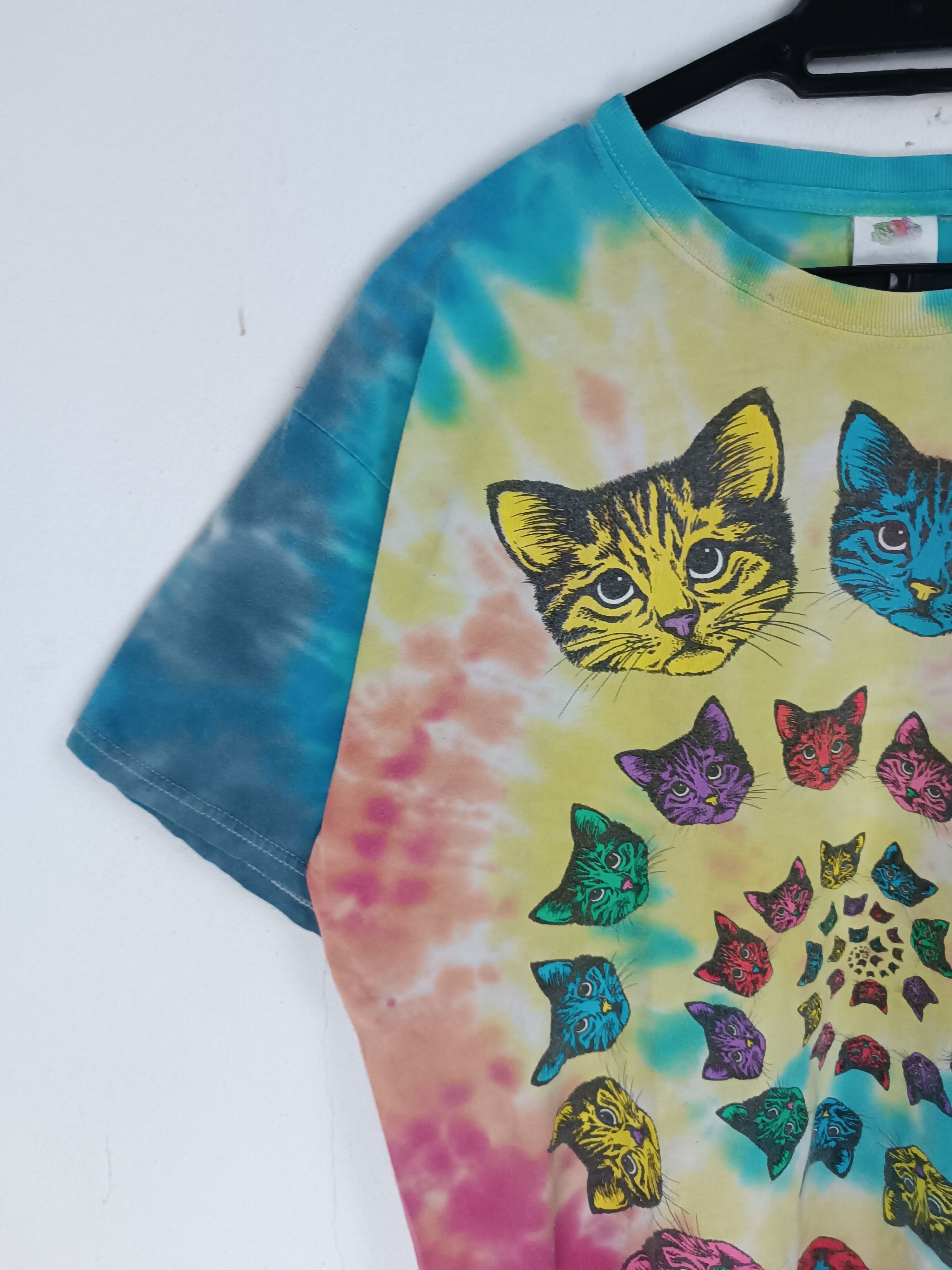 Vintage VINTAGE CAT TIE DYE LSD HIGH FUNNY HUMOR DRUG PET TEE Size US L / EU 52-54 / 3 - 4 Thumbnail