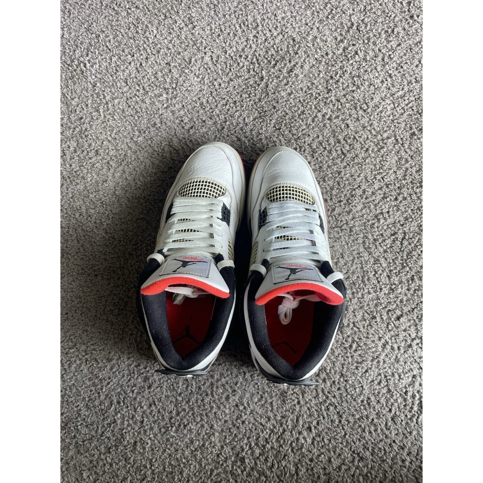 Jordan Brand Size 11.5-Air Jordan 4 Retro Pale Citron Bright Crimson 2019 Size US 11.5 / EU 44-45 - 4 Thumbnail
