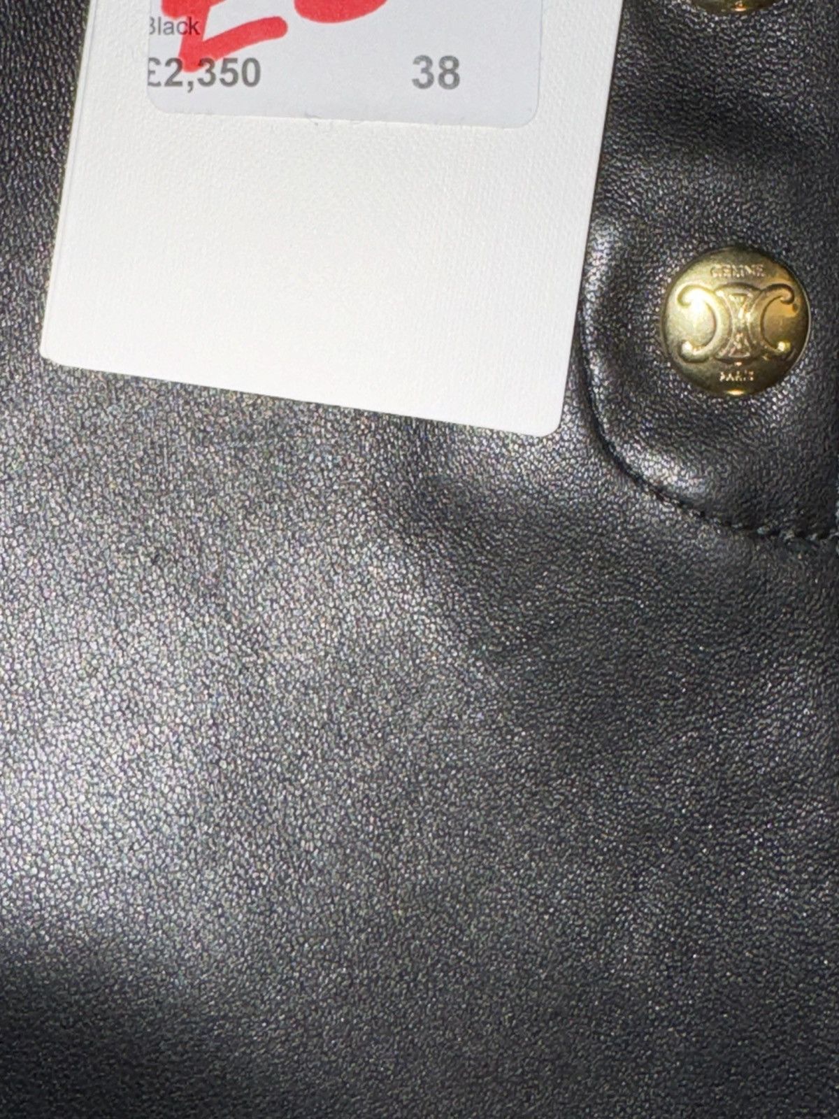 Celine Celine black leather pants, 8 Triomphe gold buttons, size M Size 27" / US 4 / IT 40 - 15 Thumbnail