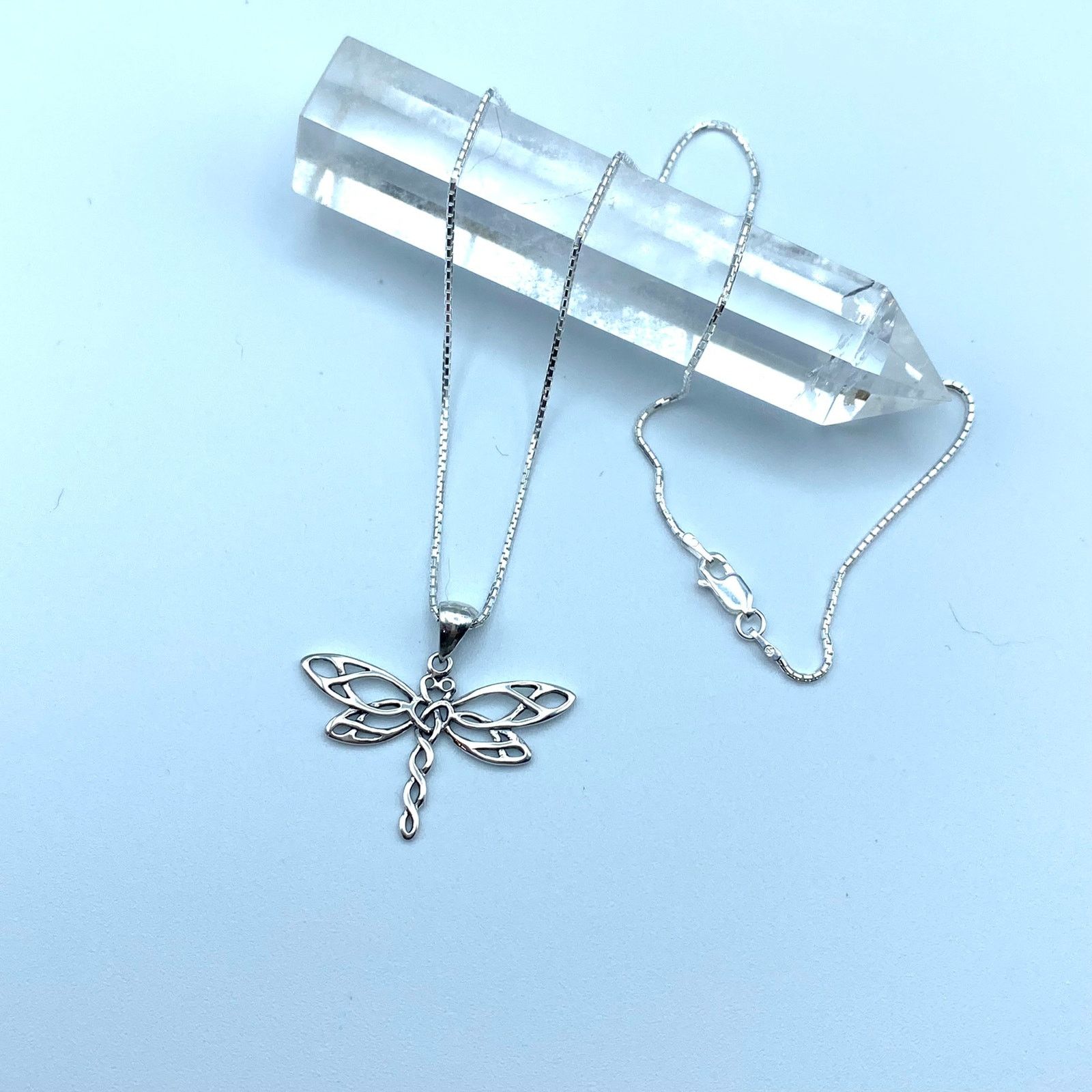 The Unbranded Brand Dragonfly Sterling Silver Necklace, Spiritual Size ONE SIZE - 1 Thumbnail