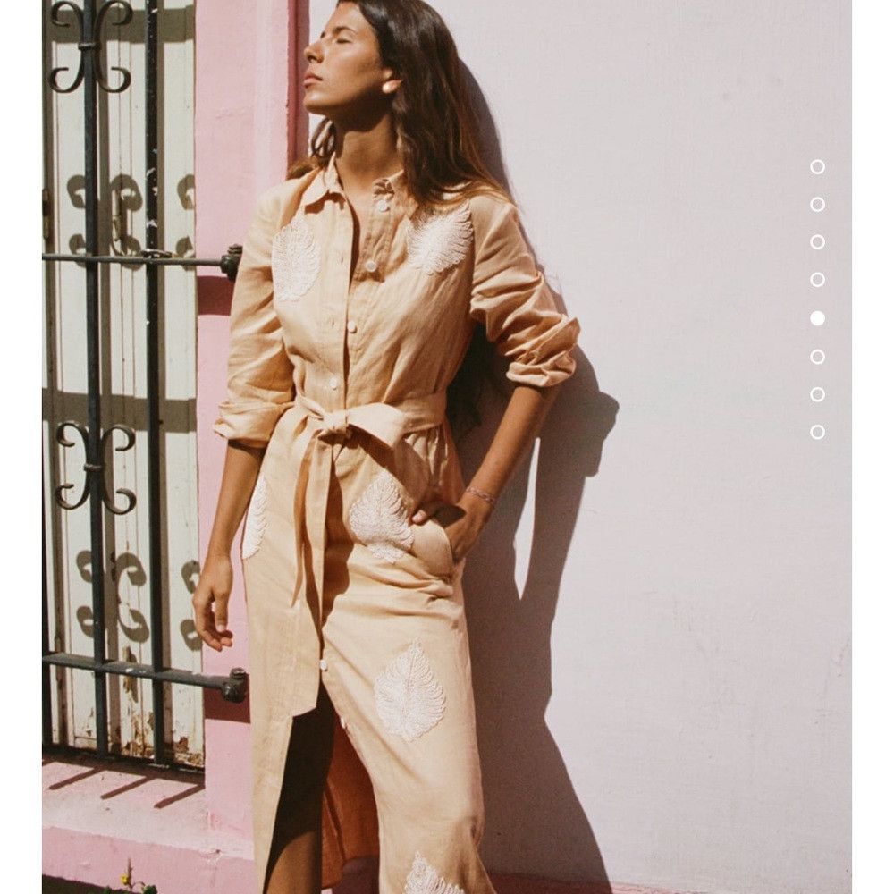 Zara Zara Limited Edition Linen Dress With Beading REF. 2731/077 Size L / US 10 / IT 46 - 6 Thumbnail