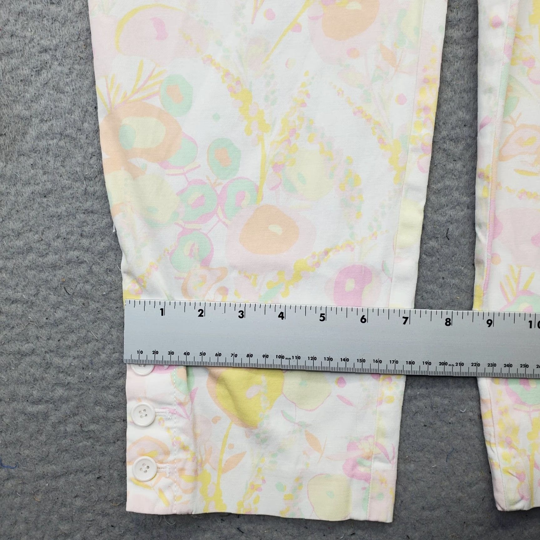 Talbots Talbots Women Pants 10 Floral Stretch Flat Front Crop Ankle Button Multicolor Spring Summer 10 Mens? Size 32" / US 10 / IT 46 - 5 Thumbnail