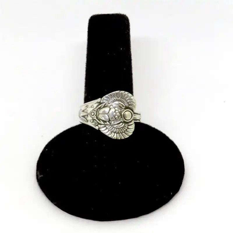 Jewelry × Vintage Creative Egyptian Inspired Designs Sacred Wing Scarab Ring Size ONE SIZE - 3 Thumbnail