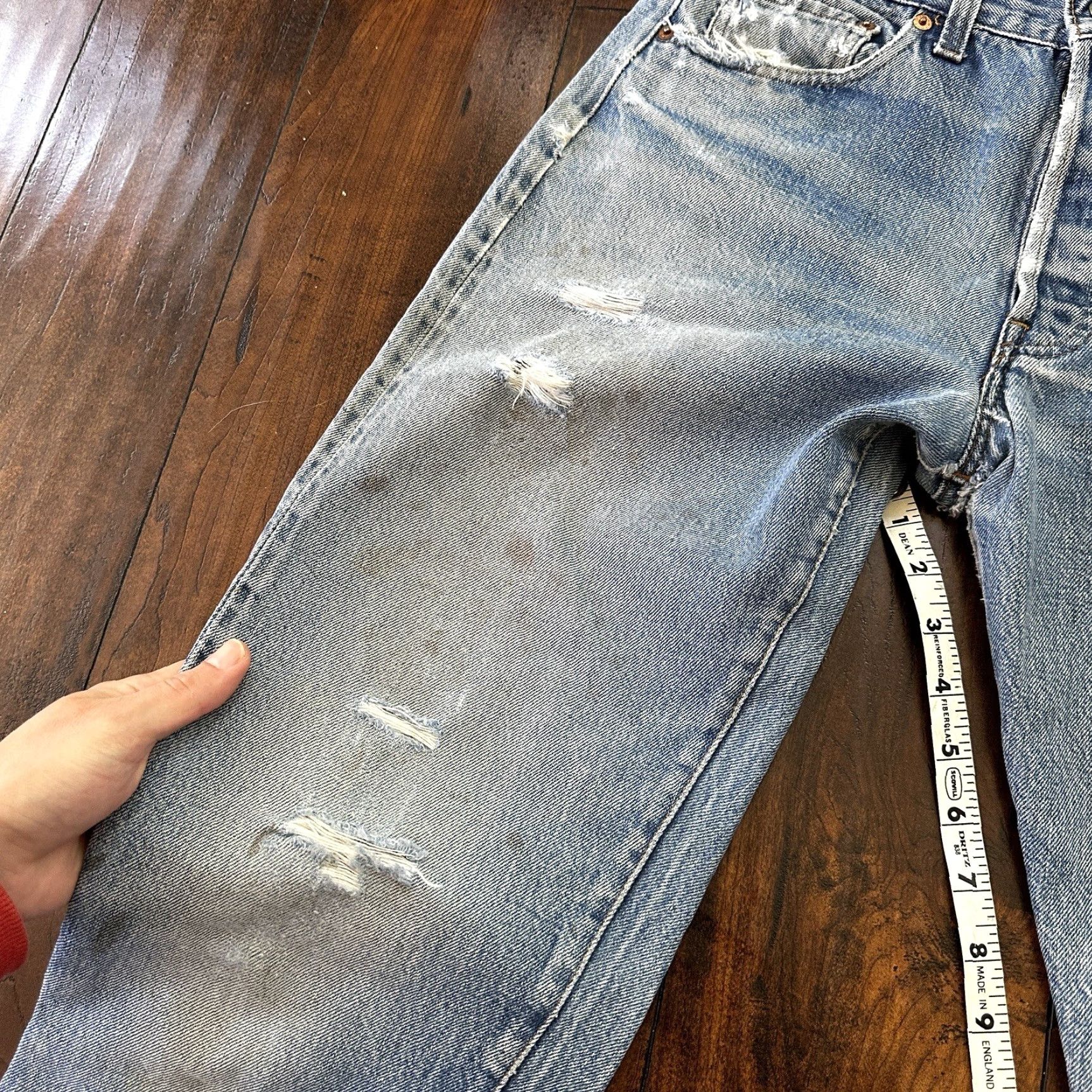 Levi's VINTAGE Levi's 501 XX Jeans Light Wash 31x33 USA 80s Blue Distressed Mens Size US 31 - 4 Thumbnail