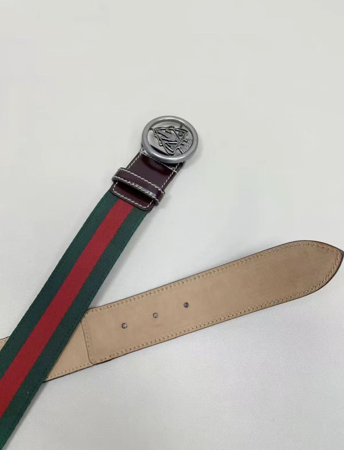 Gucci GUCCI Genuine Leather & Canvas Belt J30 Size ONE SIZE - 4 Thumbnail