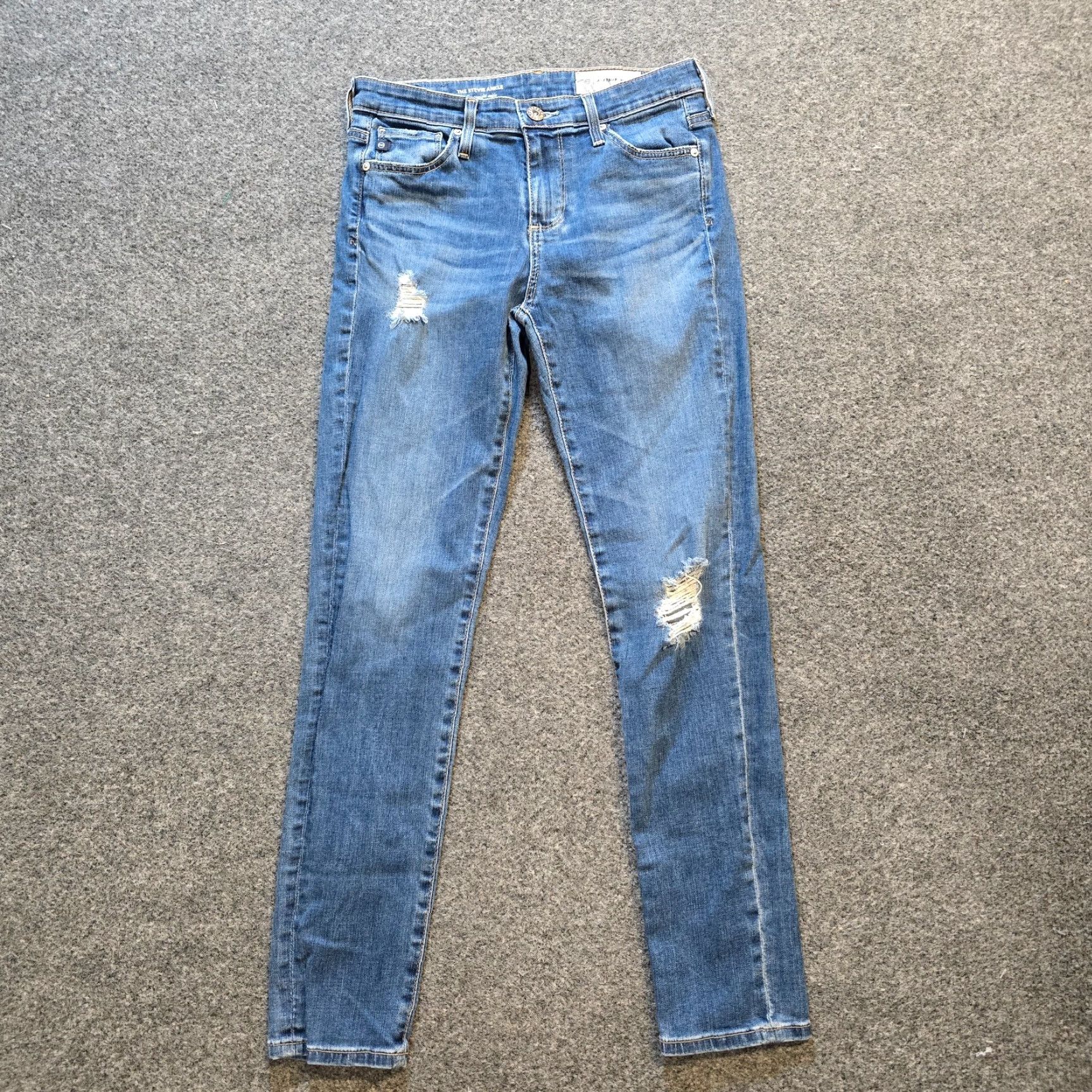 Vintage AG Adriano Goldschmied Jeans Womens Size 25 Blue Stevie Slim Straight Ankle Capsule Denim Pants Capstone Style? Size 42" / US 20 - 2 Thumbnail