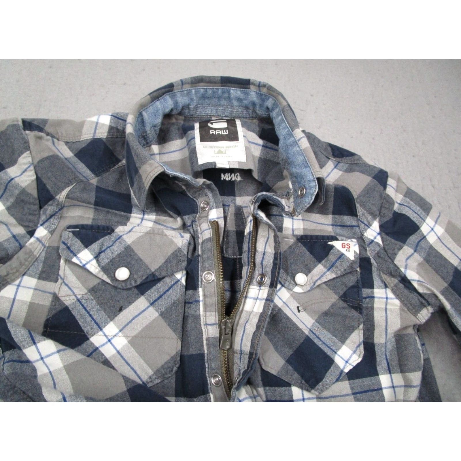 G-Star G Star Shirt Mens Small Blue Arizona Elijah Button Up Zip Pearl Snaps Work Moto Shadowed by G-Star RAW Size US S / EU 44-46 / 1 - 4 Thumbnail