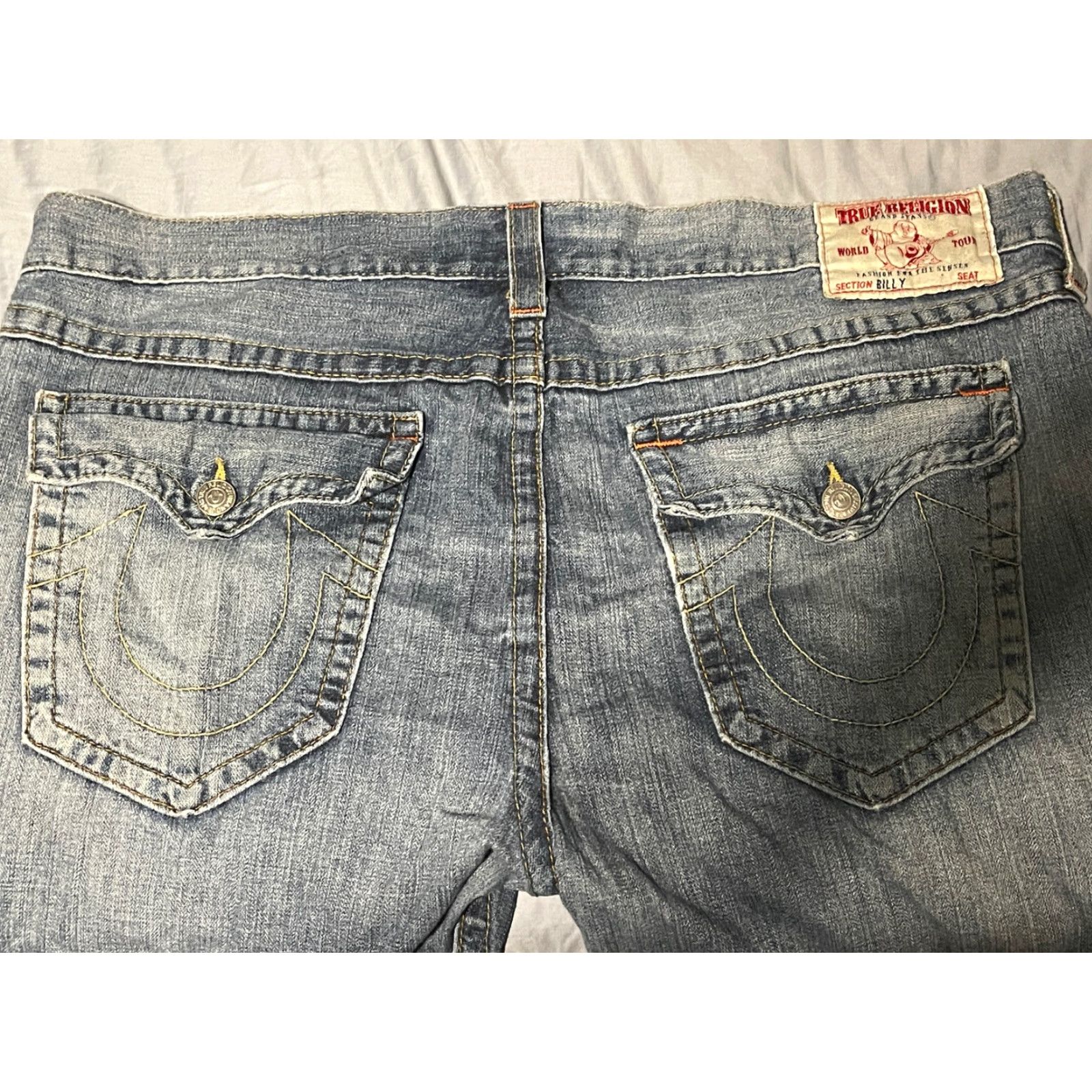 True Religion True Religion Billy Men’s Jeans Blue USA Made Size 42x33 Denim 5-Pocket Design Belt Loops Button Stitched Vintage No Size US 42 / EU 58 - 5 Thumbnail