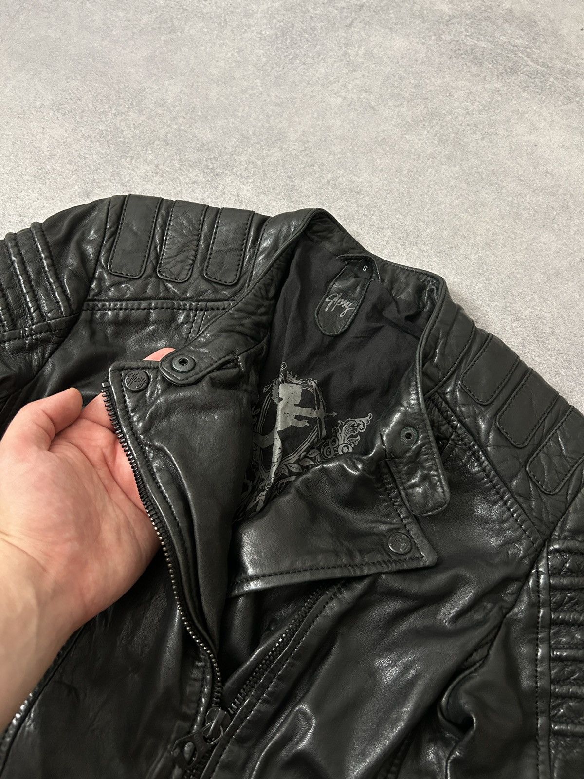 Gypsy Gypsy Women’s Leather avant-garden Biker jacket womens y2k Size S / US 4 / IT 40 - 5 Thumbnail