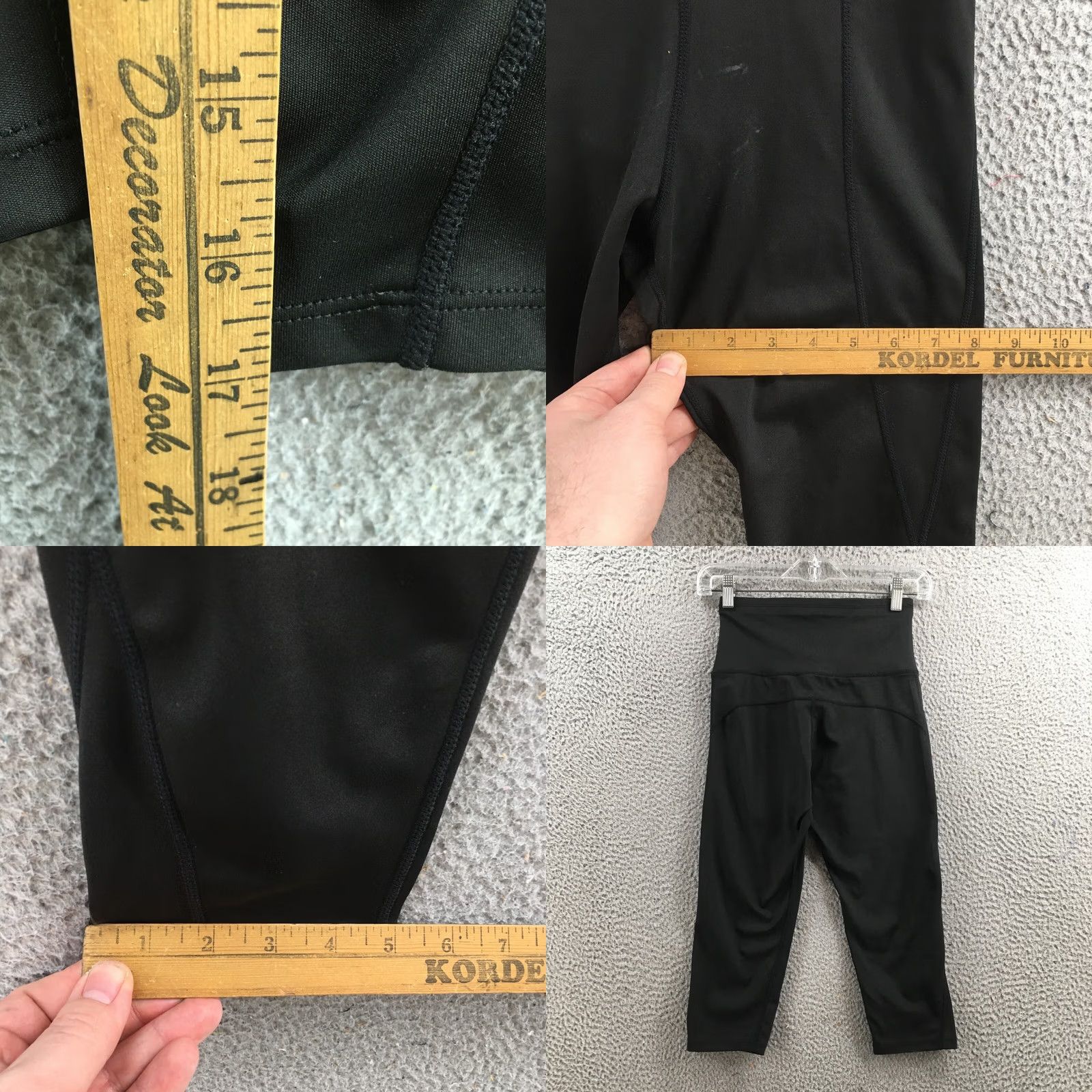 Vintage Neleus Capri Yoga Leggings Womens S Black Tummy Control High Waist Pockets Size 28" / US 6 / IT 42 - 8 Thumbnail