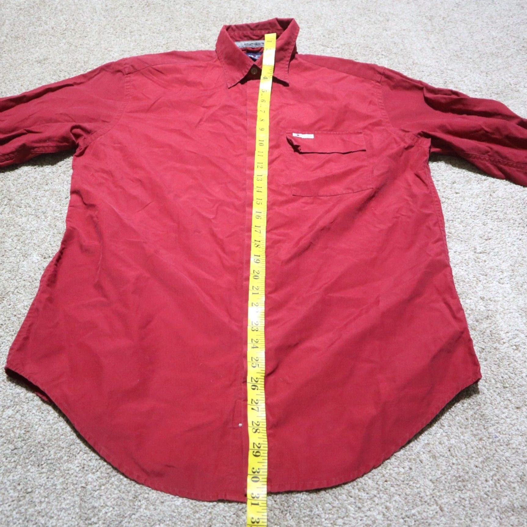 Tommy Hilfiger Tommy Hilfiger Shirt Men Long Sleeve Button-Down Solid Red M Adult Medium Regular Fit Size US M / EU 48-50 / 2 - 7 Thumbnail