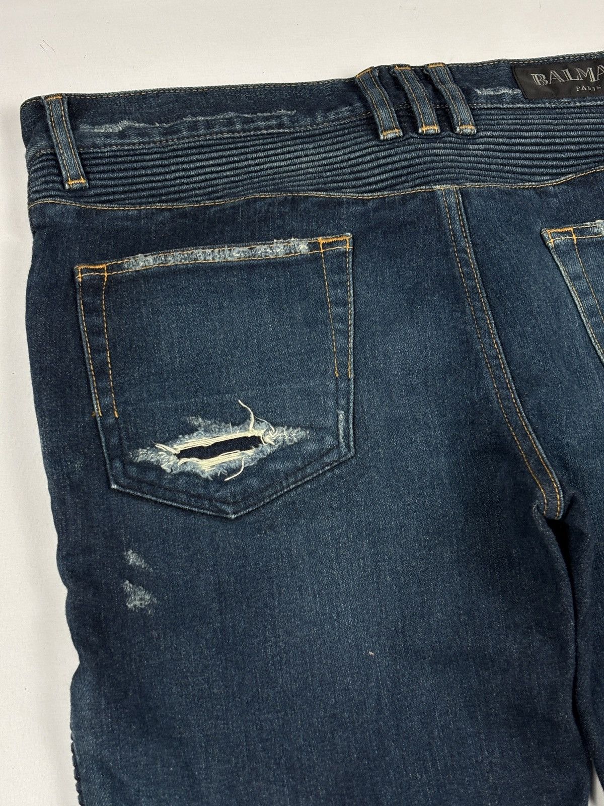 Balmain F/W 2016 Distressed Biker Denim Jeans Size US 37 - 7 Thumbnail