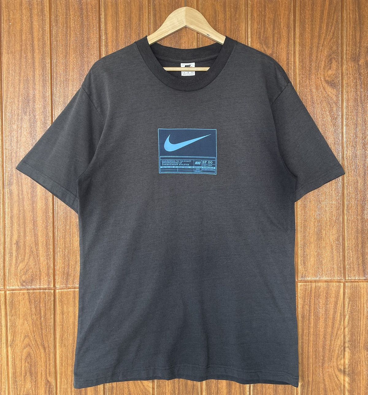 Nike Vintage’90s Sun Faded🔥NIKE🔥Swoosh Corp Logo Black T Size US L / EU 52-54 / 3 - 1 Thumbnail