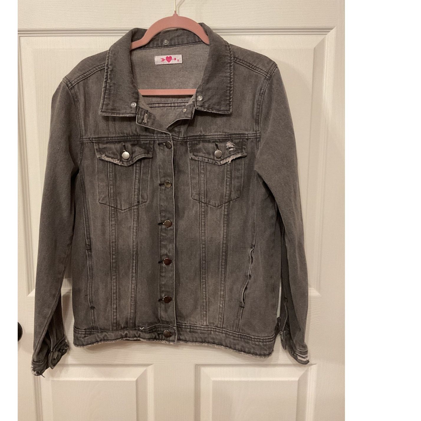 BuddyLove BuddyLove Hazel Dark Gray Distressed Denim Trucker Jacket, M Size M / US 6-8 / IT 42-44 - 1 Thumbnail