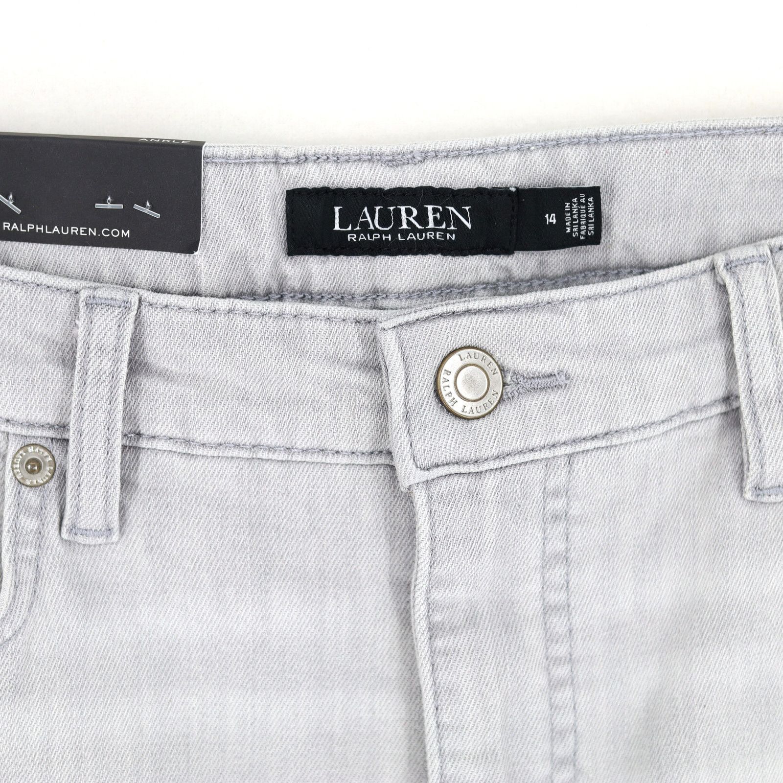 Lauren Ralph Lauren Ralph Lauren Women Grey Cotton Skinny Leg Ankle Jeans US 14 Size 36" / US 14 / IT 50 - 2 Thumbnail