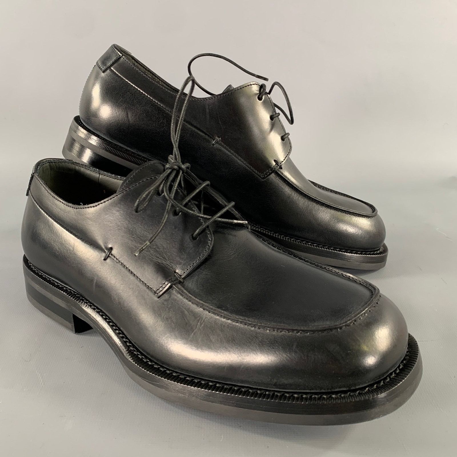Jil Sander JIL SANDER Size 7 Black Leather Lace Up Shoes Size US 7 / EU 40 - 1 Thumbnail
