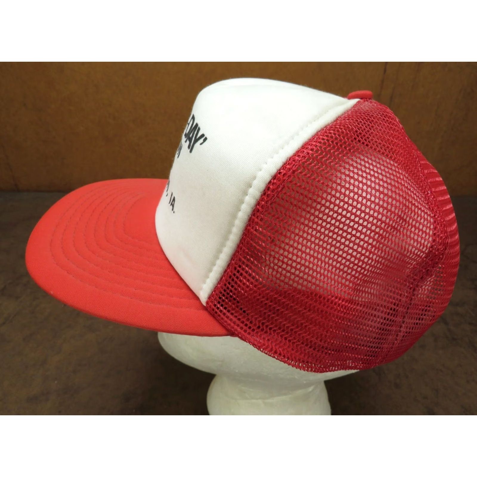 Vintage Vintage 1988 Labor Day Auction Snapback Hat - Red White Cap Size ONE SIZE - 2 Thumbnail