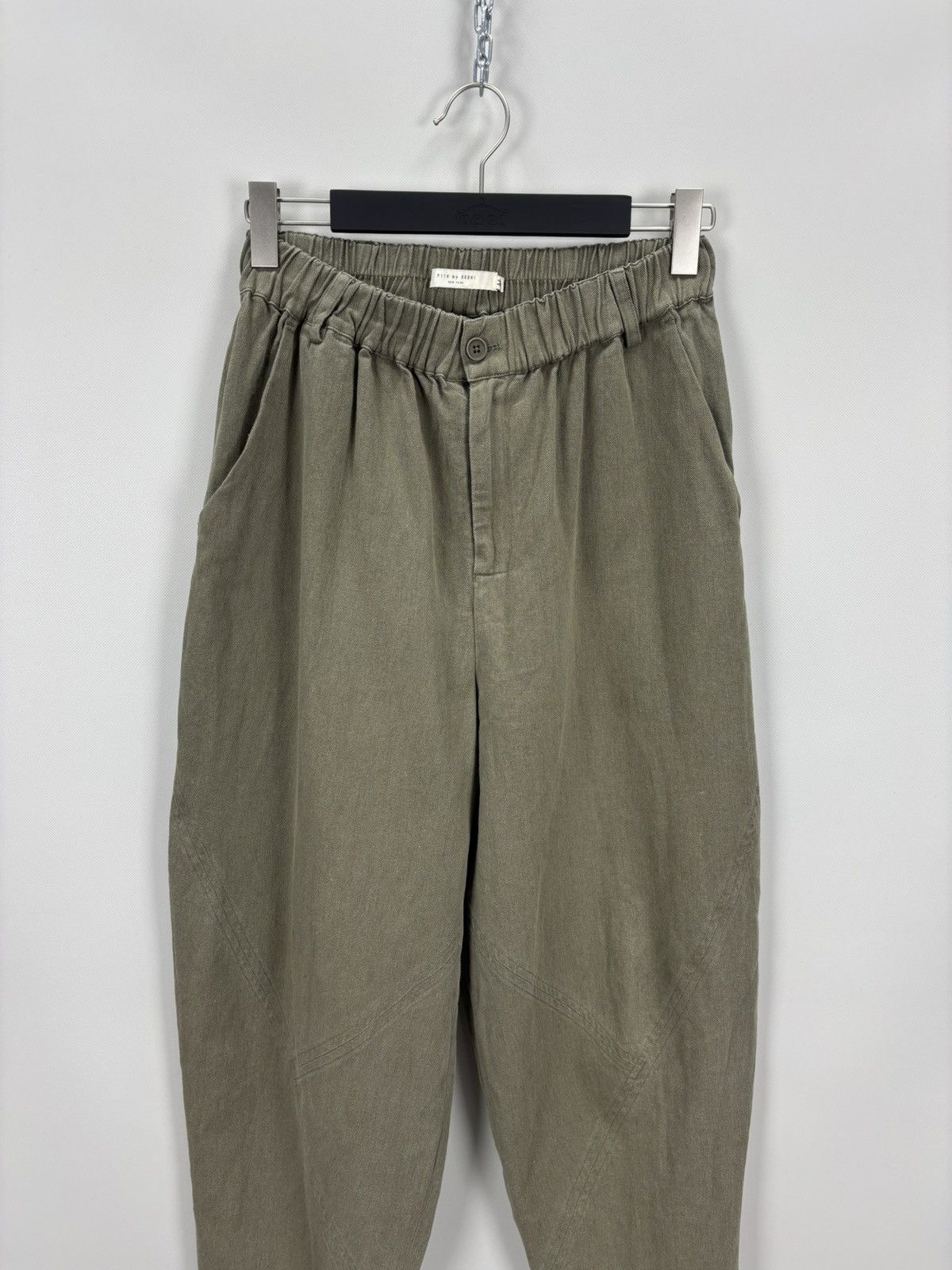 7115 by Szeki Womens linen pants 7115 by Szeki Size M Color Green Size 26" / US 2 / IT 38 - 2 Thumbnail