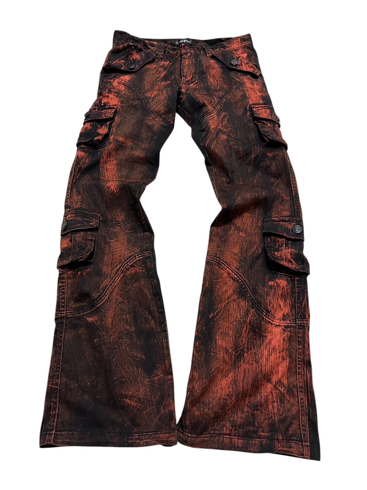 If Six Was Nine × Japanese Brand × Le Grande Bleu (L.G.B.) Lowbox flared multi cargo pants Size US 31 - 1 Thumbnail