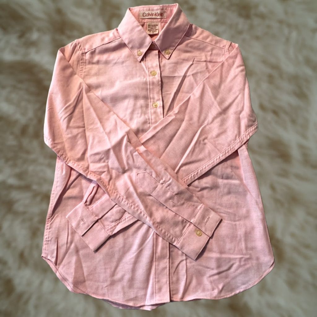 calvin klein pink dress shirt Washed Poplin Relaxed Button-Down Shirt
