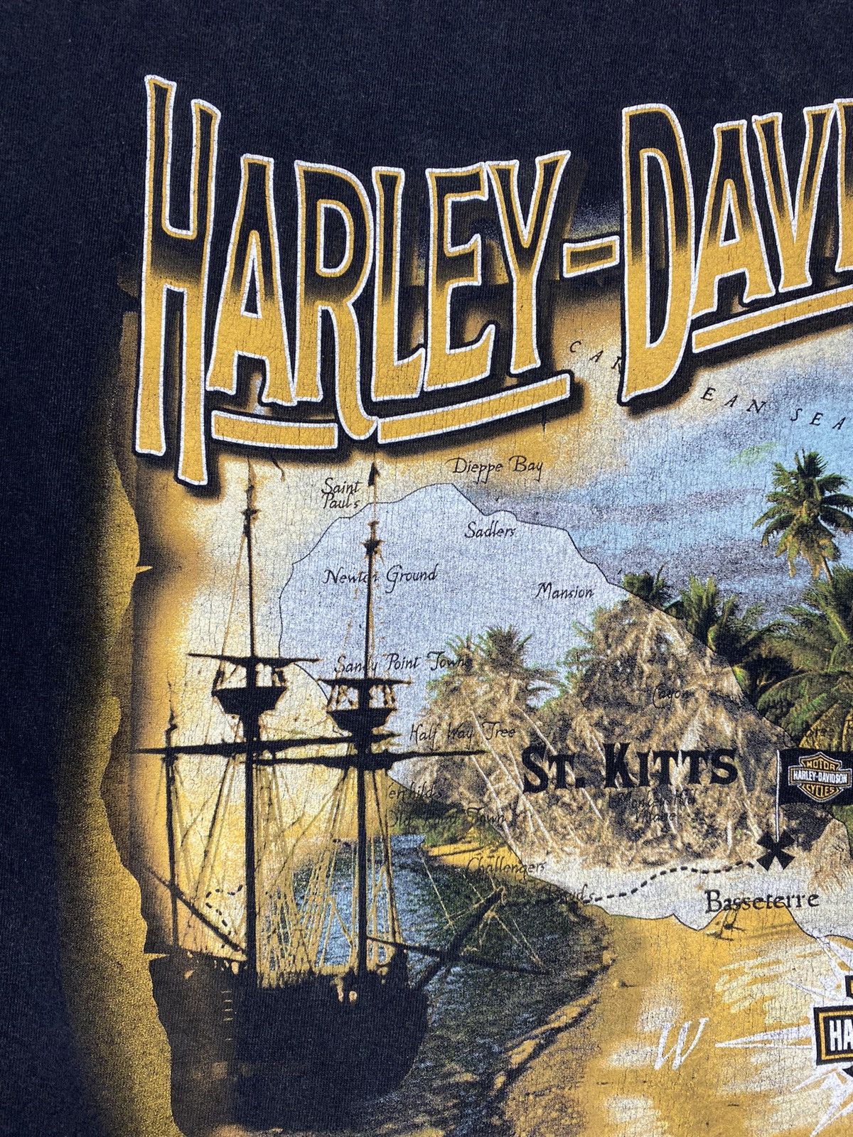 Harley Davidson × Vintage Vintage Harley Davidson Motorcycles St Kitts Graphic Tee Size US XL / EU 56 / 4 - 11 Thumbnail