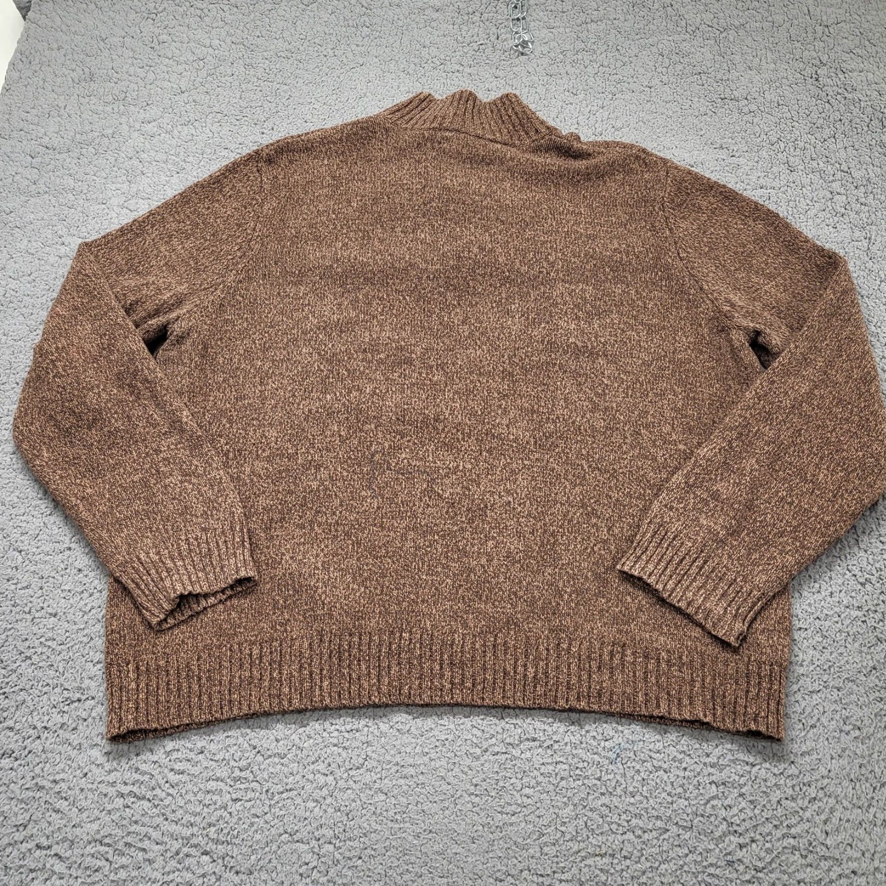 Lands' End VINTAGE Lands’ End 1/4 Button Sweater Men's XL/TG Pullover Heavy Cotton Brown Size US XL / EU 56 / 4 - 4 Thumbnail