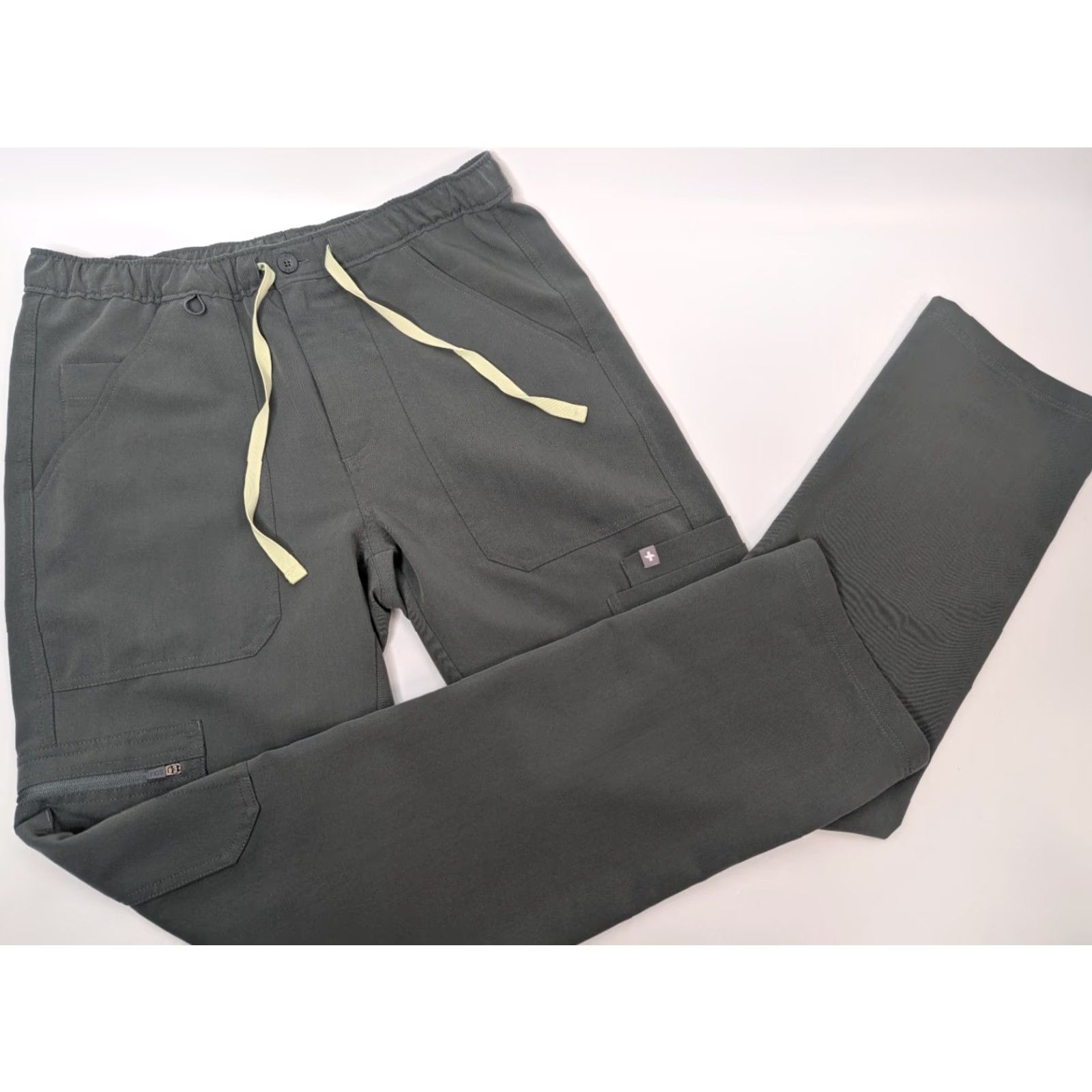 Vintage Figs Men's Cairo Cargo Scrub Pants XS Forest Green Blue Medical Nurse TM3001 Size US 27 - 2 Thumbnail