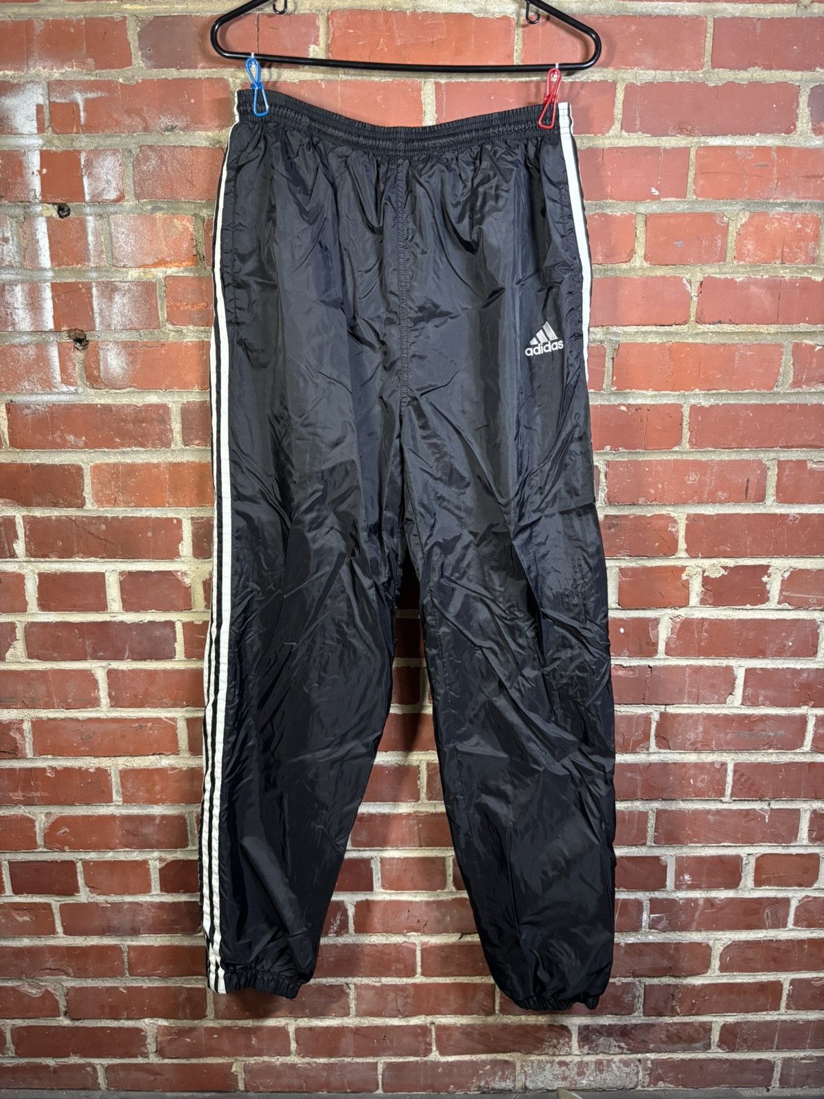 Adidas Vintage 90s Adidas 3 Stripe Black Track Pants Athletic Large Size US 30 / EU 46 - 1 Thumbnail