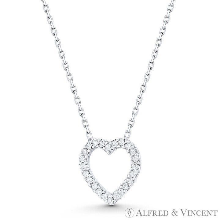 Other Open-Design Heart Charm CZ Crystal Pave Pendant Size ONE SIZE - 1 Preview