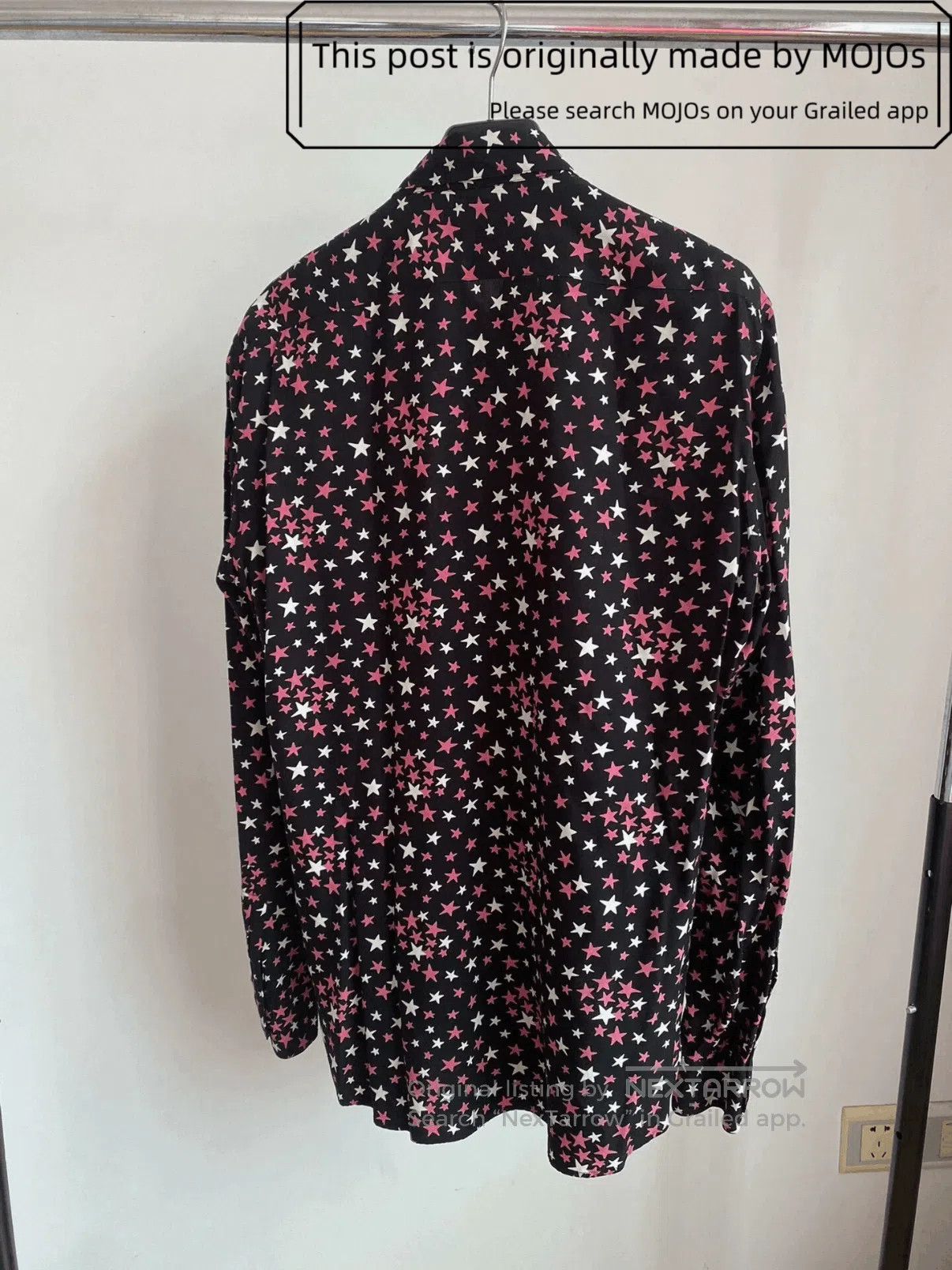 Saint Laurent Paris Sz 40 Saint Laurent Paris 16AW Pink Stars Shirt mojos152724 Size US L / EU 52-54 / 3 - 2 Thumbnail