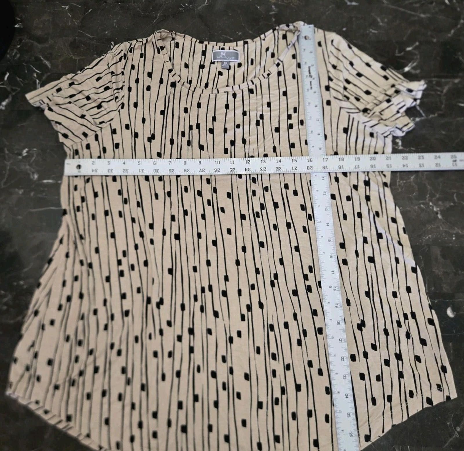 Other JM Collection Woman Top Blouse Size 0X Cream Beige Black Sho Size XL / US 12-14 / IT 48-50 - 11 Thumbnail